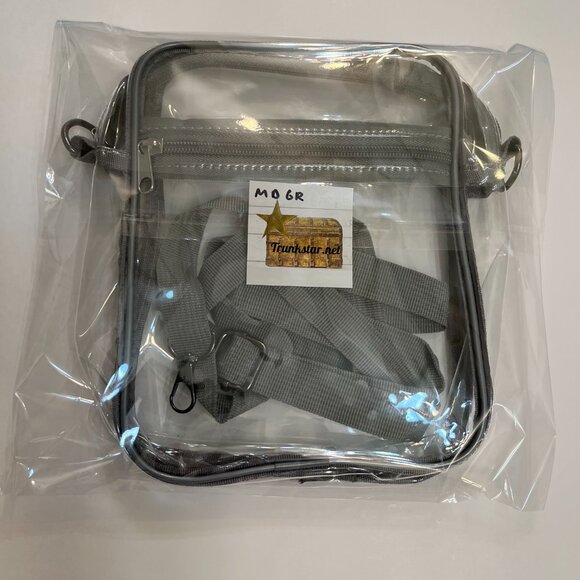 Clear Crossbody Size MD Handbag - Unisex for Stadium Events - NWT - Gray - Picture 7 of 7
